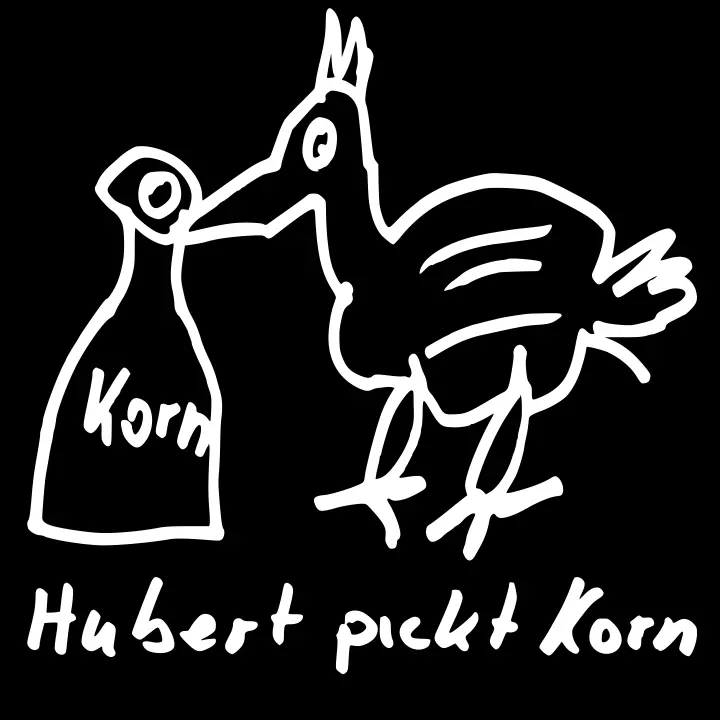 Hubert pickt Korn Black & White